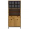 vidaXL Buffet avec portes vitr&eacute;es FLAM 80x40x180 cm bois massif de pin