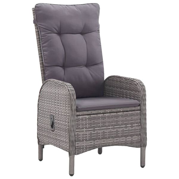 vidaXL Ensemble &agrave; manger de jardin 3 pcs Gris