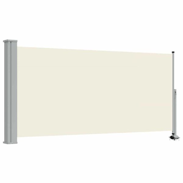 vidaXL Auvent lat&eacute;ral r&eacute;tractable de patio 120 x 300 cm Blanc cass&eacute;
