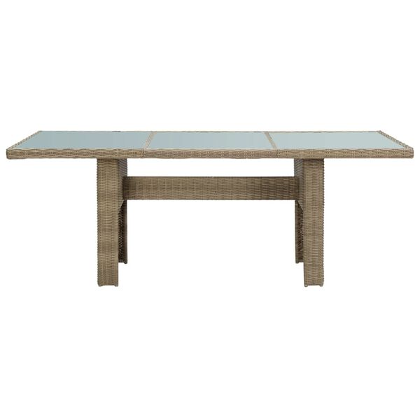 vidaXL Table &agrave; manger Marron 200x100x74 cm Verre et r&eacute;sine tress&eacute;e