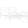 vidaXL Cadre de lit métal sans matelas et pied de lit blanc 150x200 cm