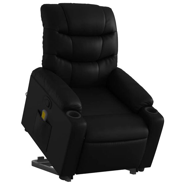 vidaXL Fauteuil inclinable de massage noir similicuir