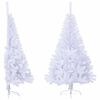 vidaXL Sapin de No&euml;l artificiel moiti&eacute; avec support blanc 150 cm PVC