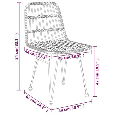 vidaXL Ensemble à manger de jardin 3 pcs Résine tressée