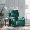 vidaXL Fauteuil inclinable de massage &eacute;lectrique vert fonc&eacute; tissu