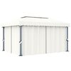 vidaXL Tonnelle avec rideau 4x3 m Blanc cr&egrave;me Aluminium