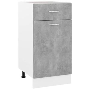 vidaXL Armoire de plancher à tiroir Gris béton Bois d’ingénierie