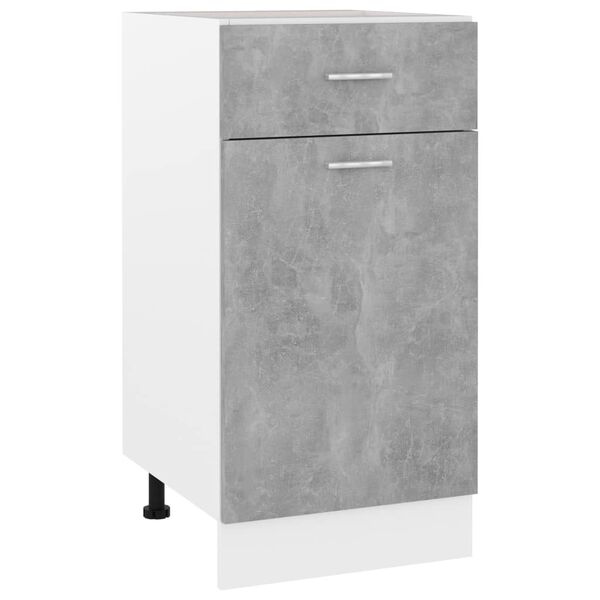 vidaXL Armoire de plancher à tiroir Gris béton Bois d’ingénierie