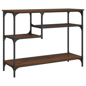 vidaXL Table console avec étagères chêne marron 100x35x75 cm