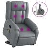 vidaXL Fauteuil inclinable de massage gris similicuir