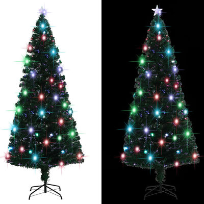 vidaXL Sapin de Noël artificiel avec support/LED 210 cm fibre optique