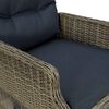 vidaXL Chaise inclinable de jardin avec coussins R&eacute;sine tress&eacute;e Marron