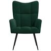 vidaXL Chaise de relaxation Vert fonc&eacute; Velours