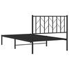 vidaXL Cadre de lit métal sans matelas avec tête de lit noir 100x200cm