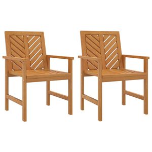 vidaXL Chaises &agrave; manger de jardin lot de 2 bois massif d'acacia