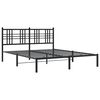 vidaXL Cadre de lit métal sans matelas avec tête de lit noir 150x200cm