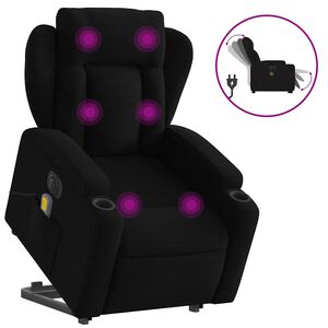 vidaXL Fauteuil inclinable de massage électrique noir tissu