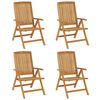 vidaXL Chaises de jardin inclinables lot de 4 bois massif de teck