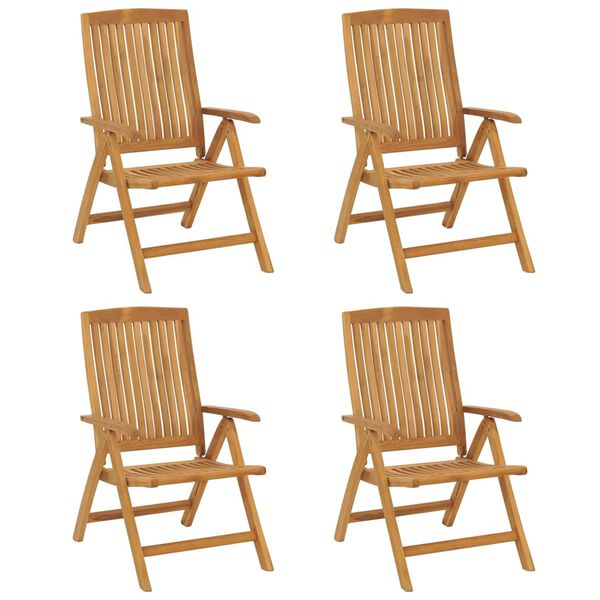 vidaXL Chaises de jardin inclinables lot de 4 bois massif de teck
