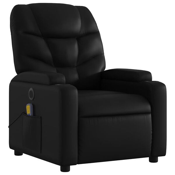 vidaXL Fauteuil inclinable de massage &eacute;lectrique noir similicuir