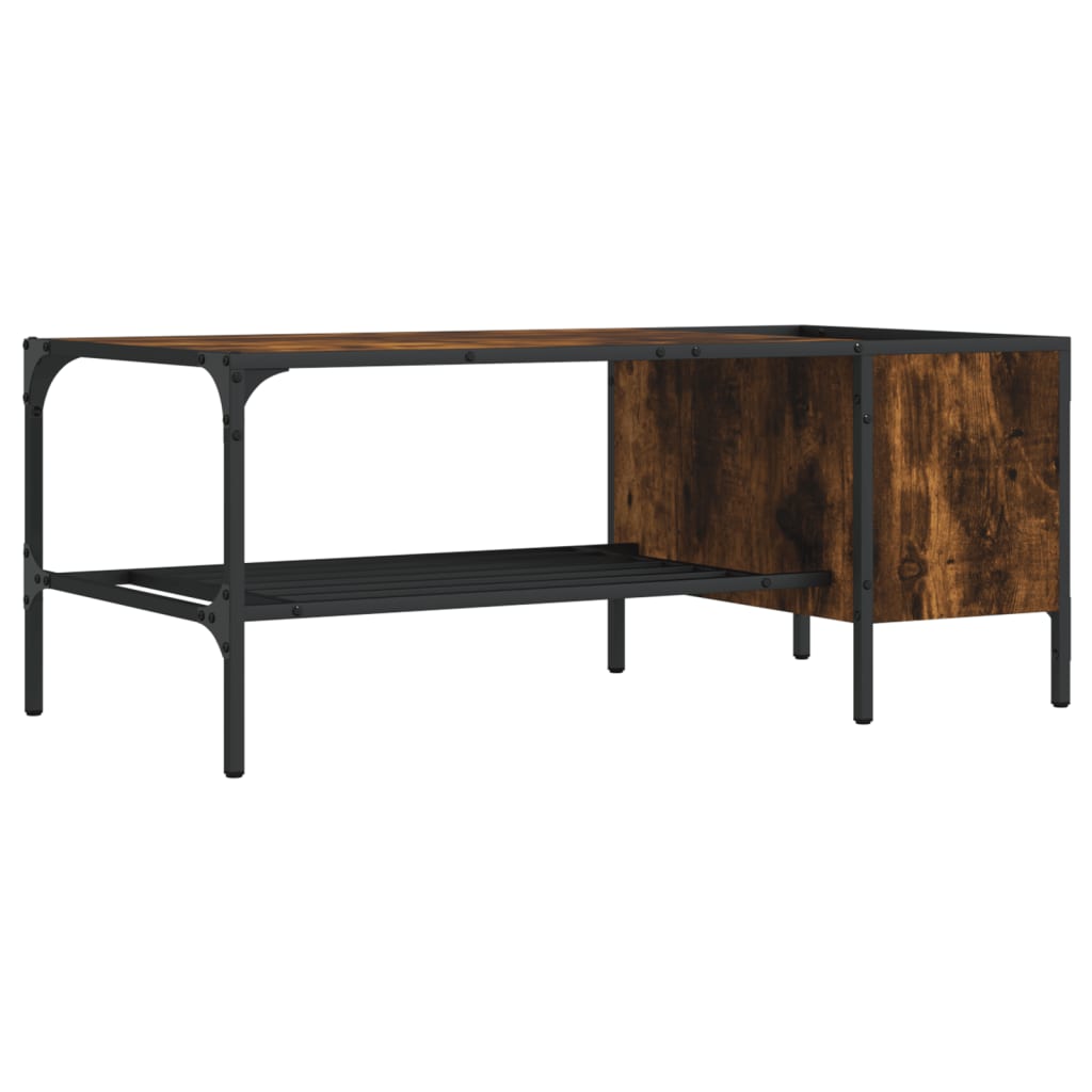 vidaXL Table basse avec support chêne fumé 100x51x40cm bois ingénierie