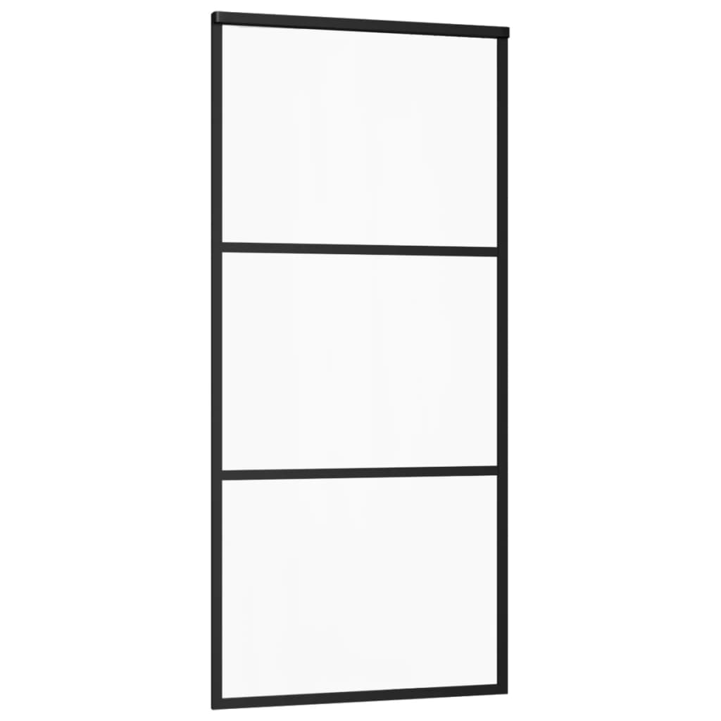 vidaXL Porte coulissante Verre ESG et aluminium 90x205 cm Noir