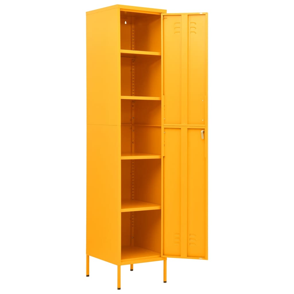 vidaXL Armoire à casiers Jaune moutarde 35x46x180 cm Acier