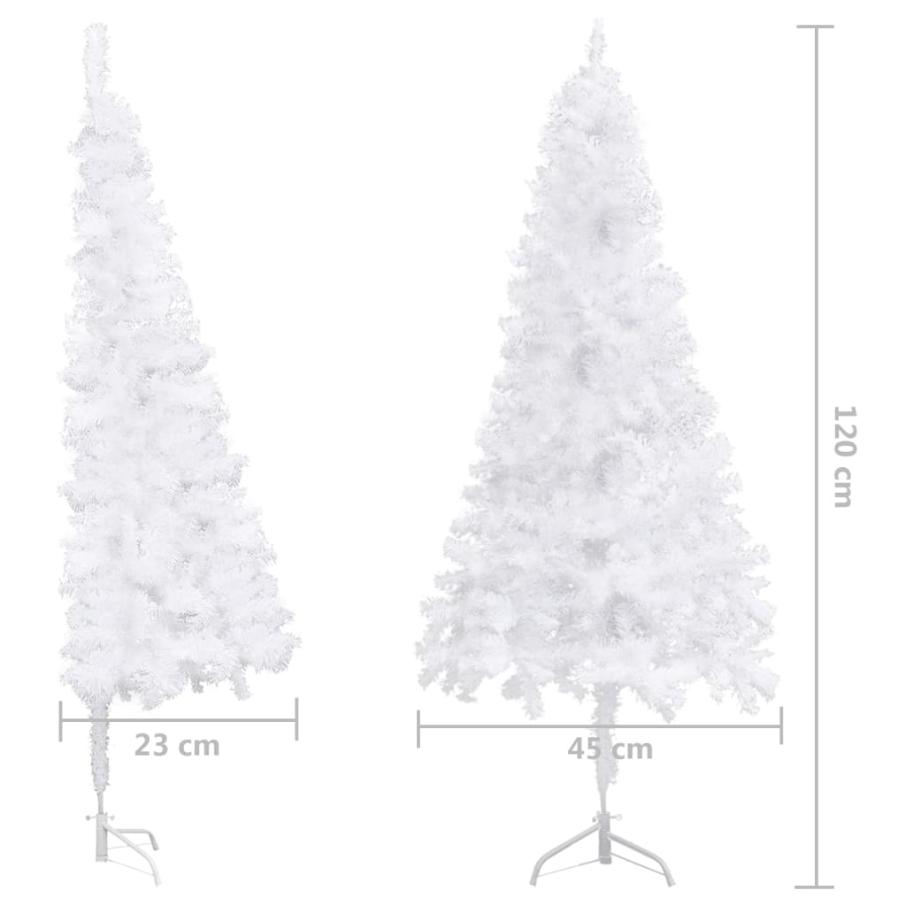 vidaXL Arbre de Noël artificiel d'angle LED et boules blanc 120 cm PVC