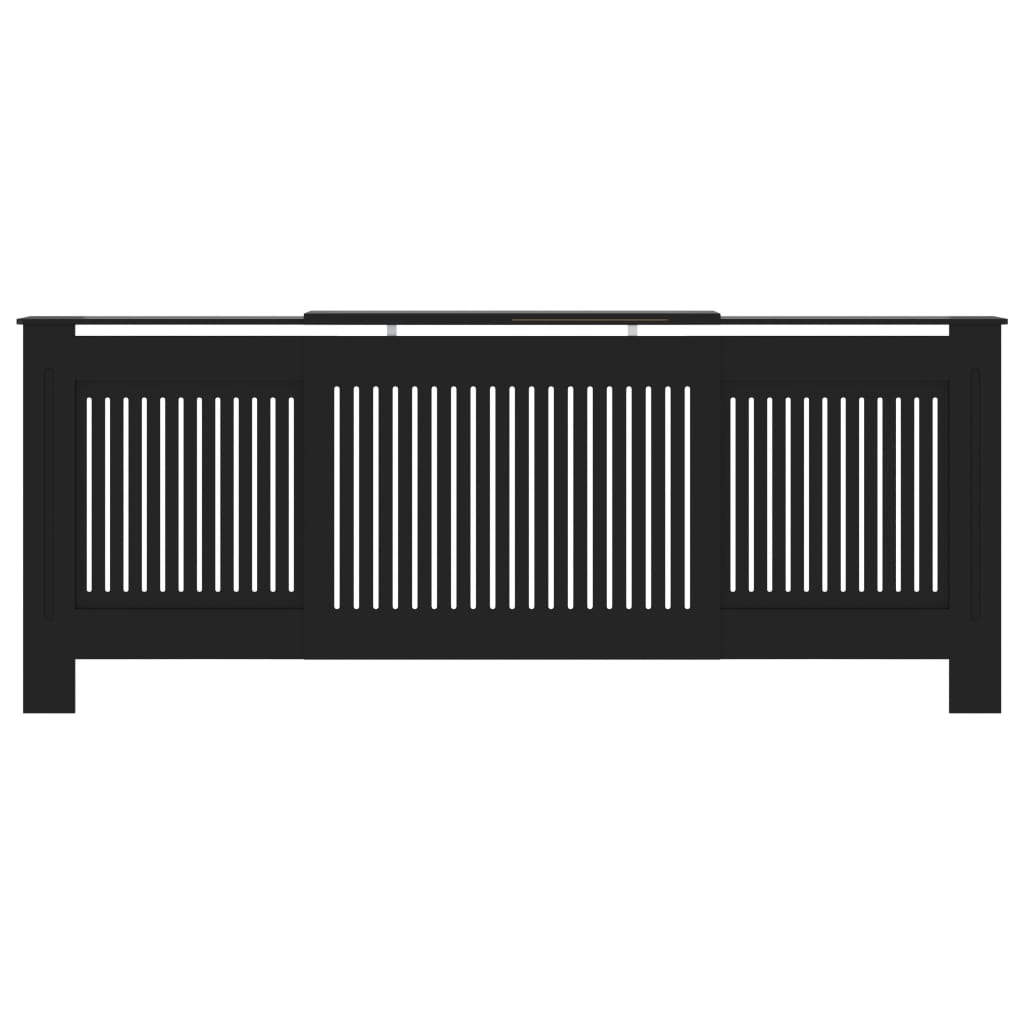 vidaXL Cache-radiateur MDF Noir 205 cm