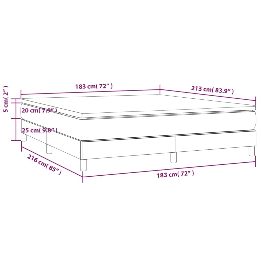 vidaXL Sommier à lattes de lit matelas gris clair 183x213 cm velours