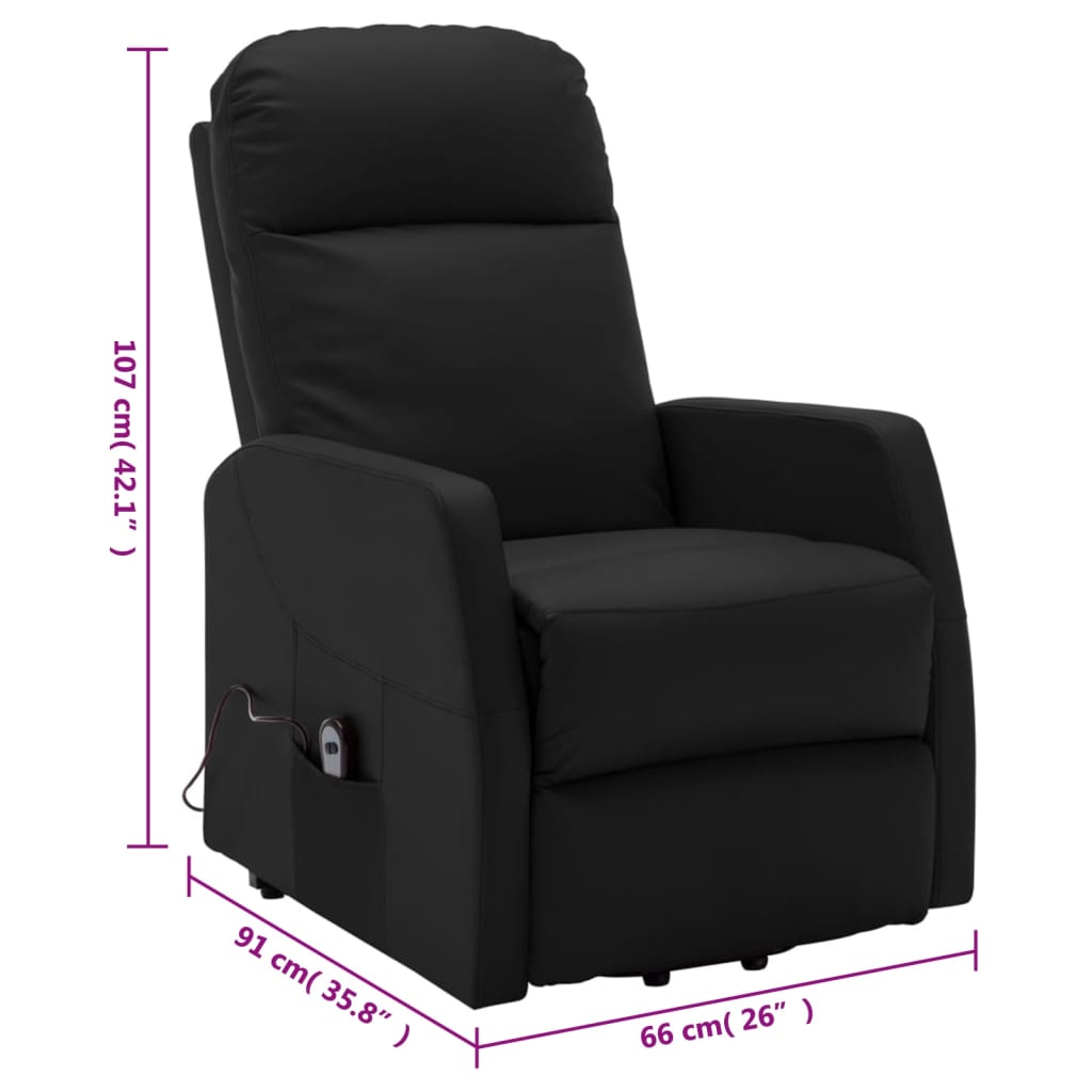 vidaXL Fauteuil Noir Similicuir