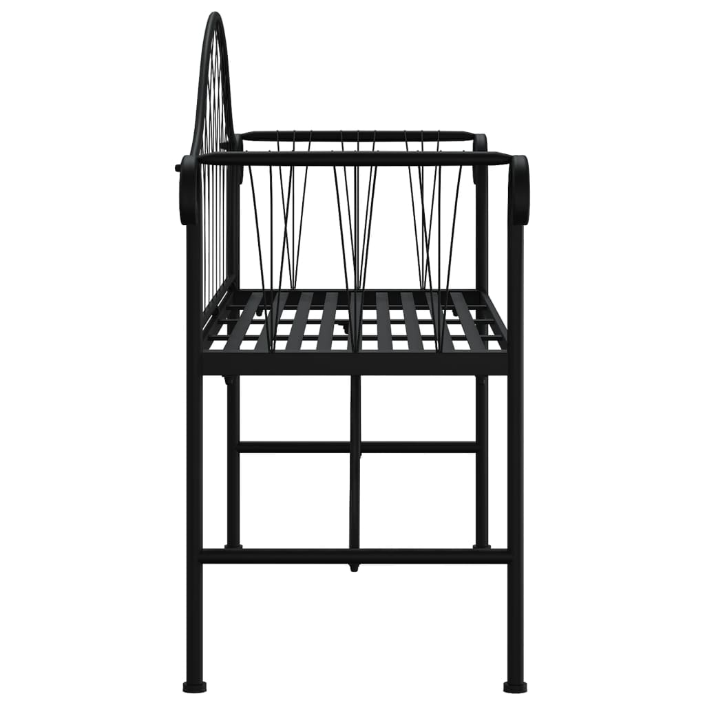 vidaXL Banc de jardin 2 places 128 cm Noir Acier