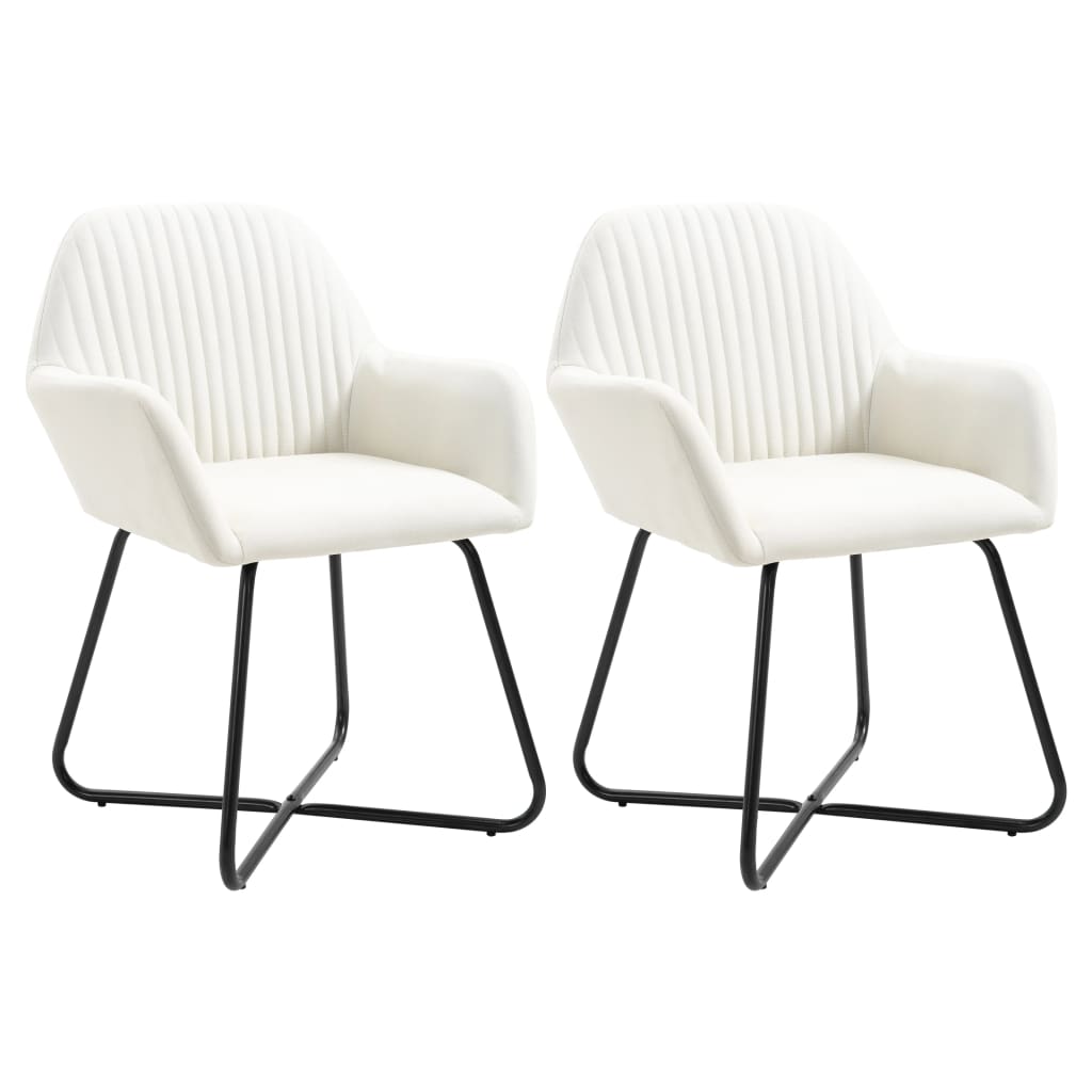 vidaXL Chaises à manger lot de 2 crème tissu