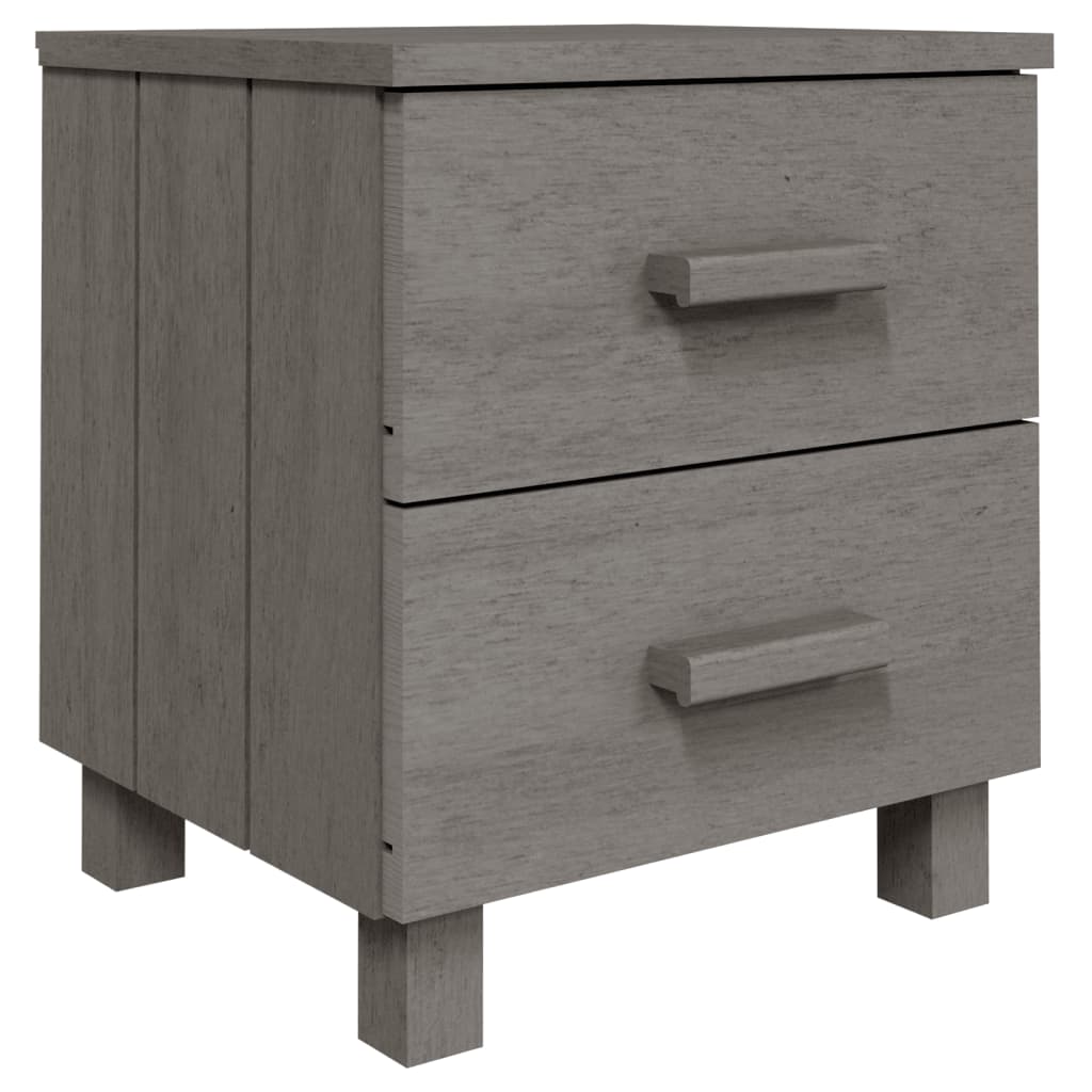 vidaXL Tables de chevet HAMAR 2pcs Gris clair 40x35x44,5cm Bois massif