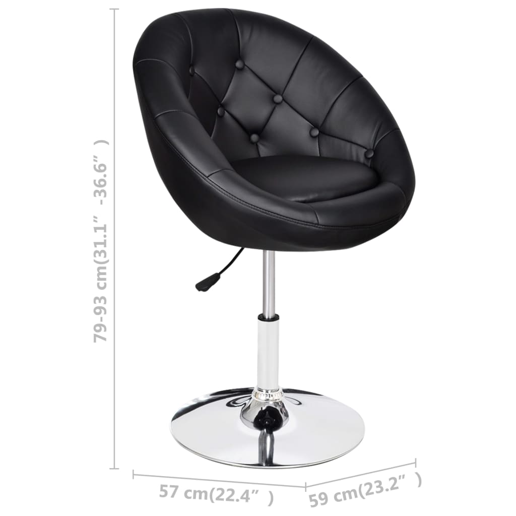 vidaXL Tabouret de bar noir similicuir