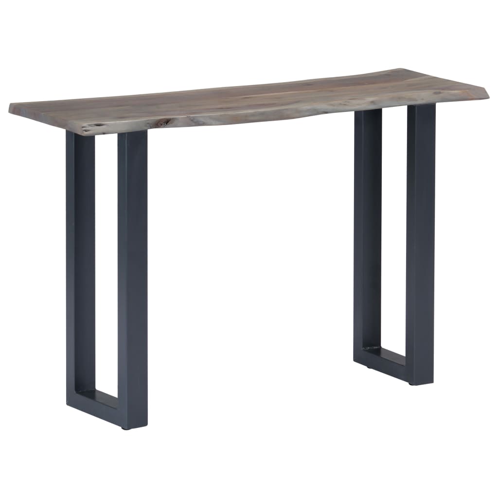 vidaXL Table console Gris 115 x 35 x 76 cm Bois d'acacia massif et fer