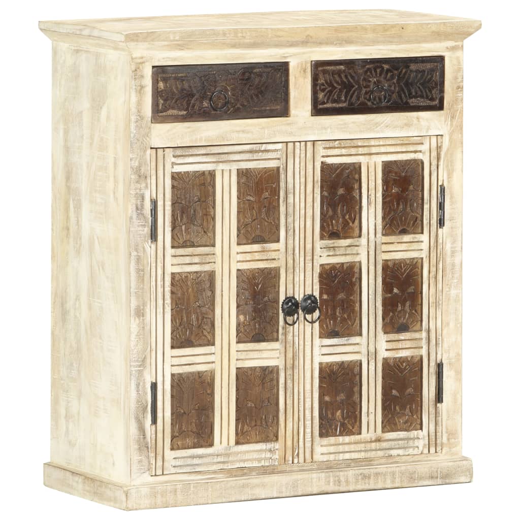 vidaXL Buffet Blanc 65x30x75 cm Bois de manguier massif