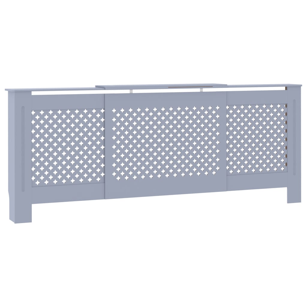 vidaXL Cache-radiateur MDF Gris 205 cm