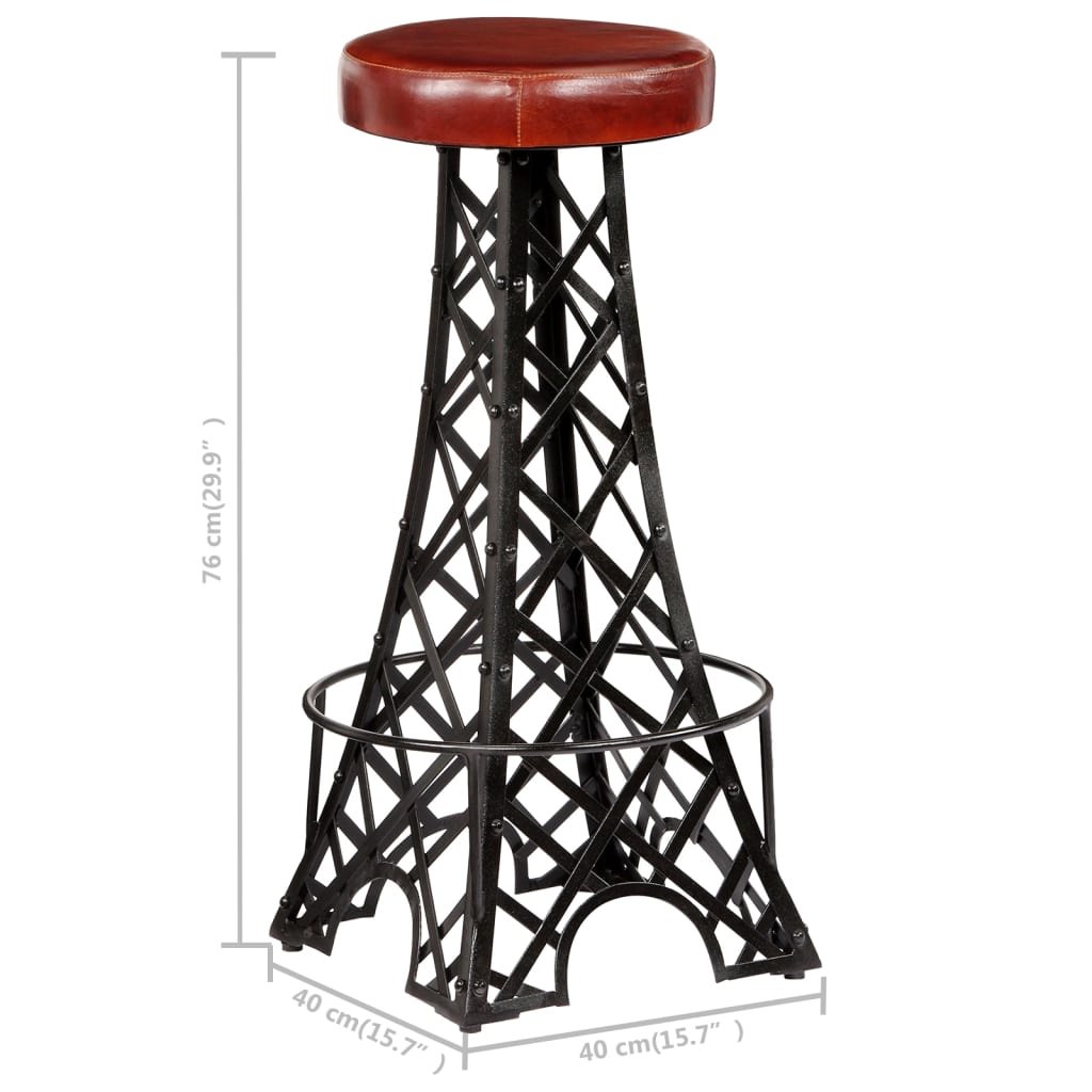 vidaXL Tabourets de bar lot de 2 cuir véritable