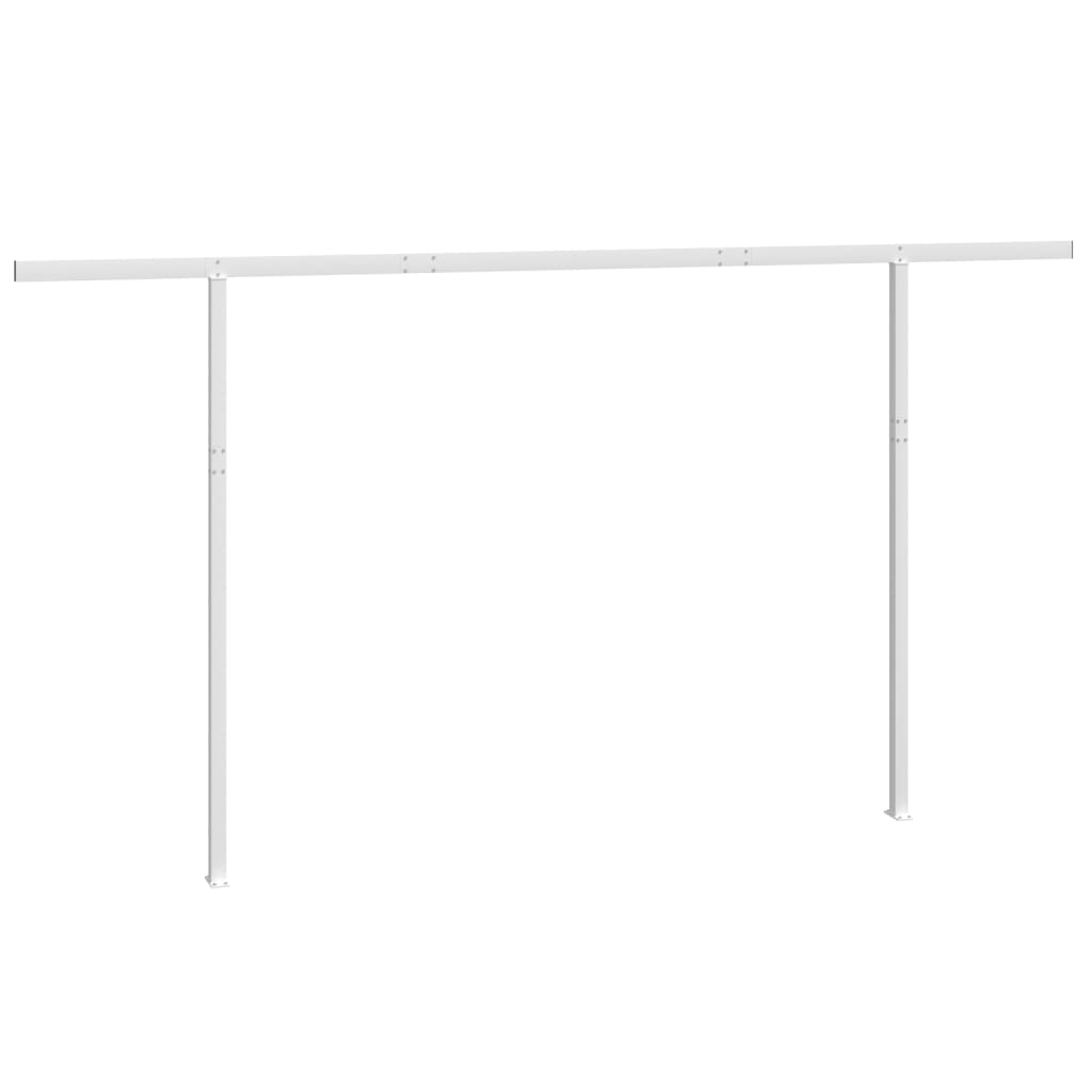 vidaXL Jeu de poteaux d'auvent blanc 450x245 cm fer