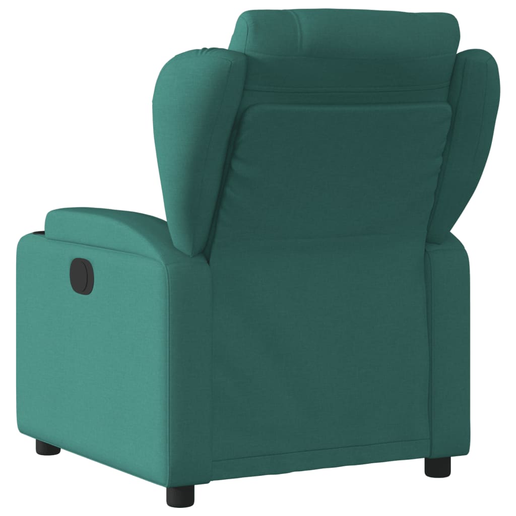 vidaXL Fauteuil inclinable de massage électrique vert foncé tissu