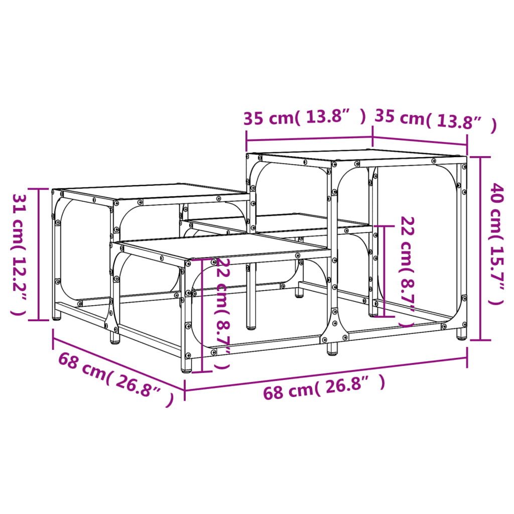vidaXL Table basse chêne marron 68x68x40 cm bois d'ingénierie