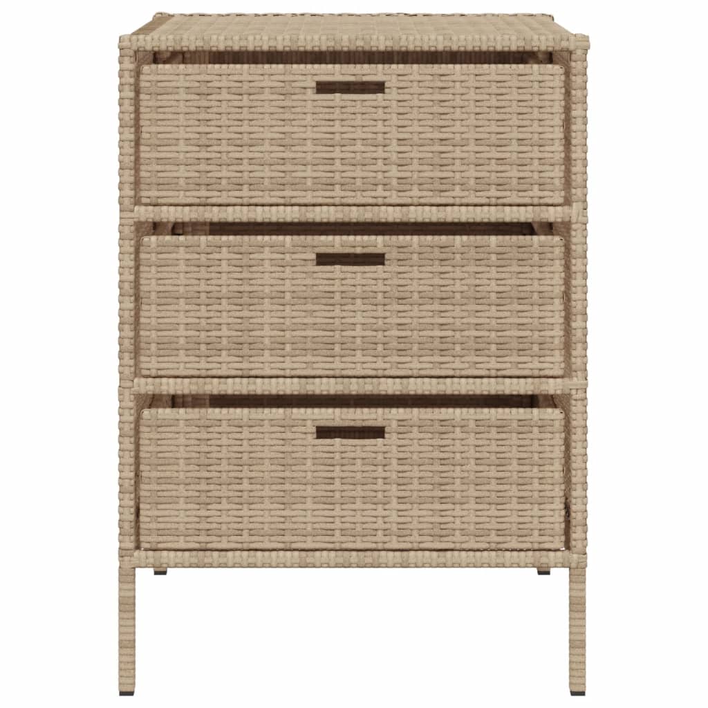 vidaXL Armoire de rangement de jardin beige 55x59x80 cm résine tressée