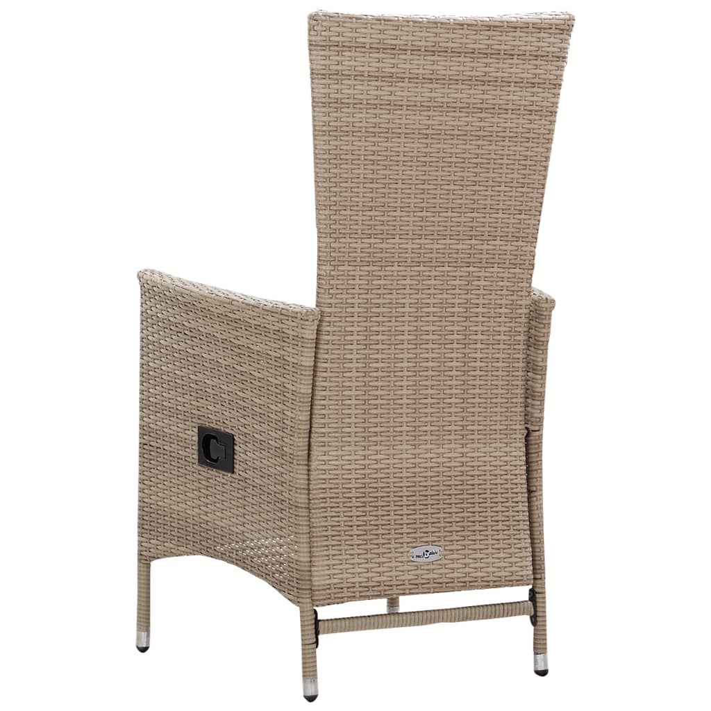 vidaXL Chaises d'extérieur lot de 2 avec coussins Résine tressée Beige