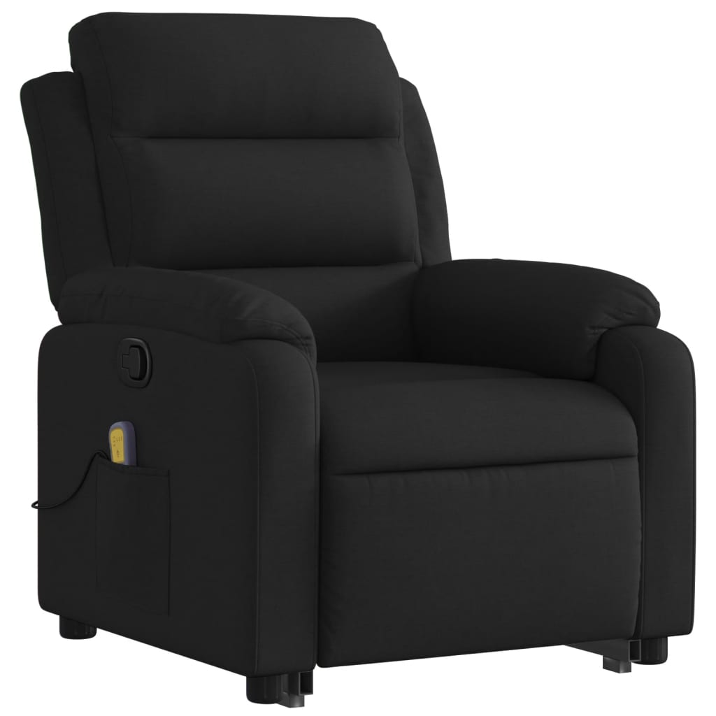 vidaXL Fauteuil inclinable de massage noir tissu