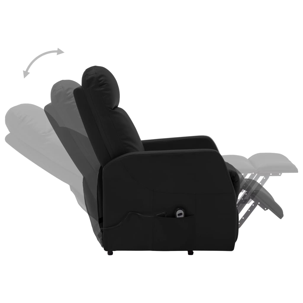 vidaXL Fauteuil Noir Similicuir