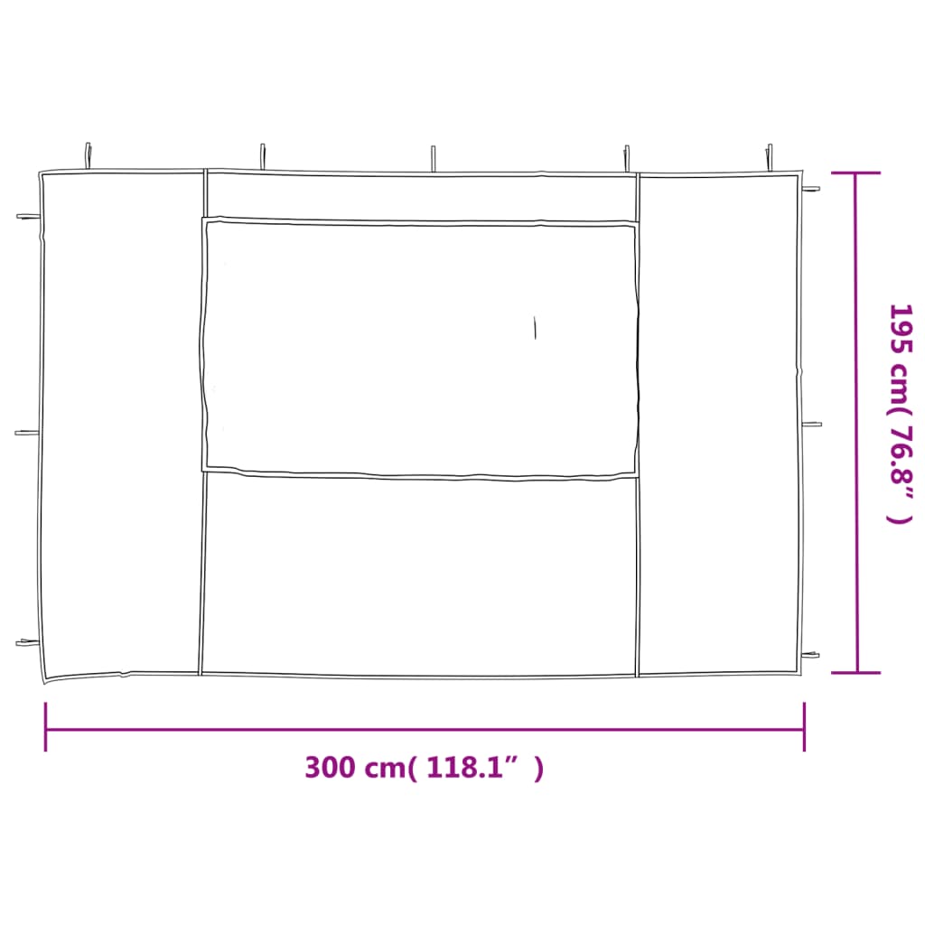 vidaXL Paroi de tente de réception 2 pcs avec fenêtre PE Vert