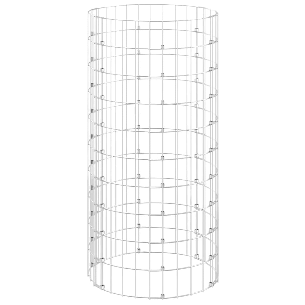 vidaXL Poteau à gabion circulaire Acier galvanisé Ø50x100 cm