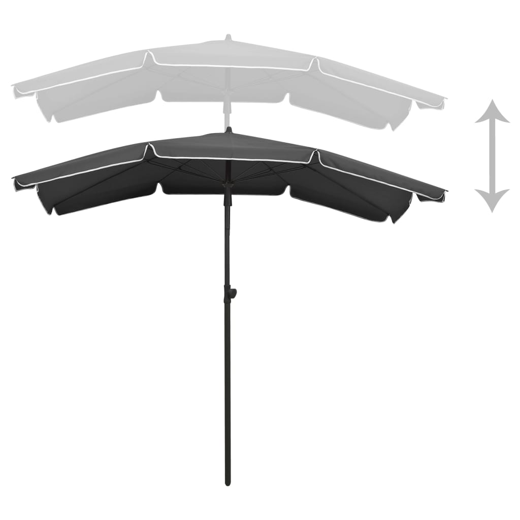 vidaXL Parasol de jardin avec mât 200x130 cm anthracite