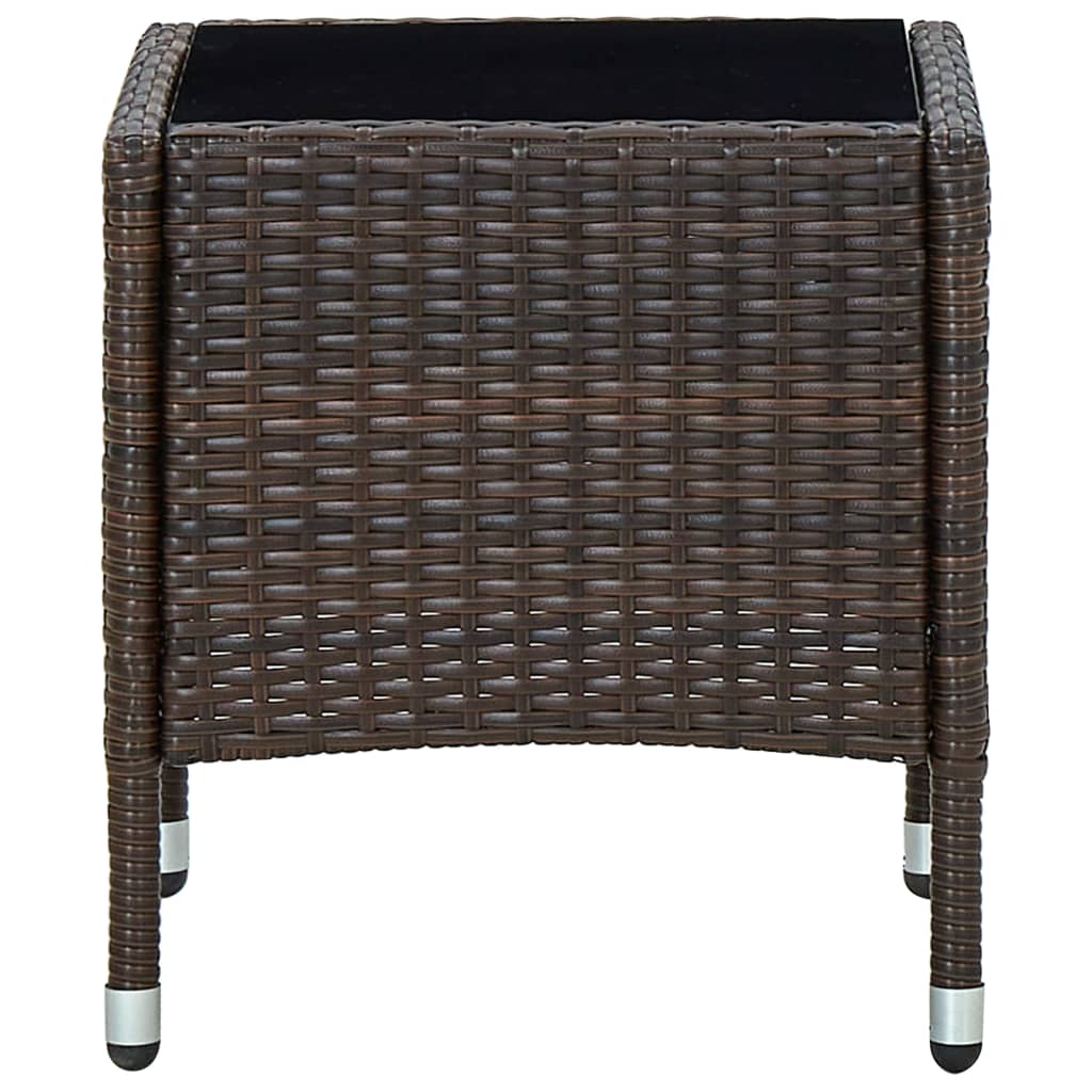 vidaXL Table de jardin Marron 40x40x45 cm Résine tressée